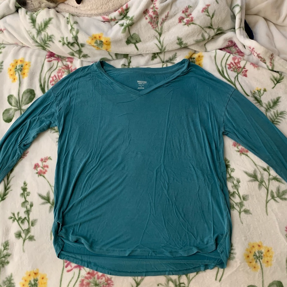 Teal Mossimo Long Sleeve V-Neck